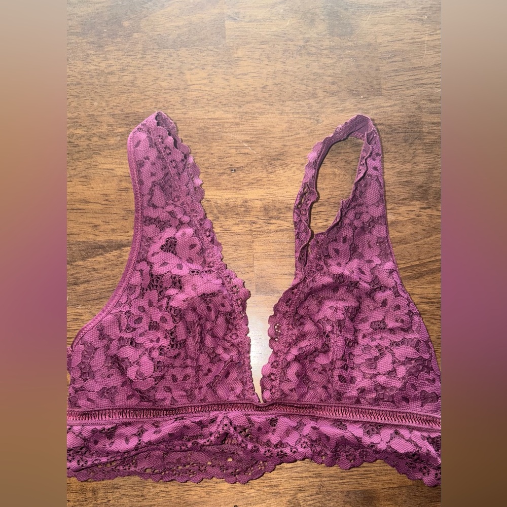 Victoria's Secret wine/purple lace bralette Size M